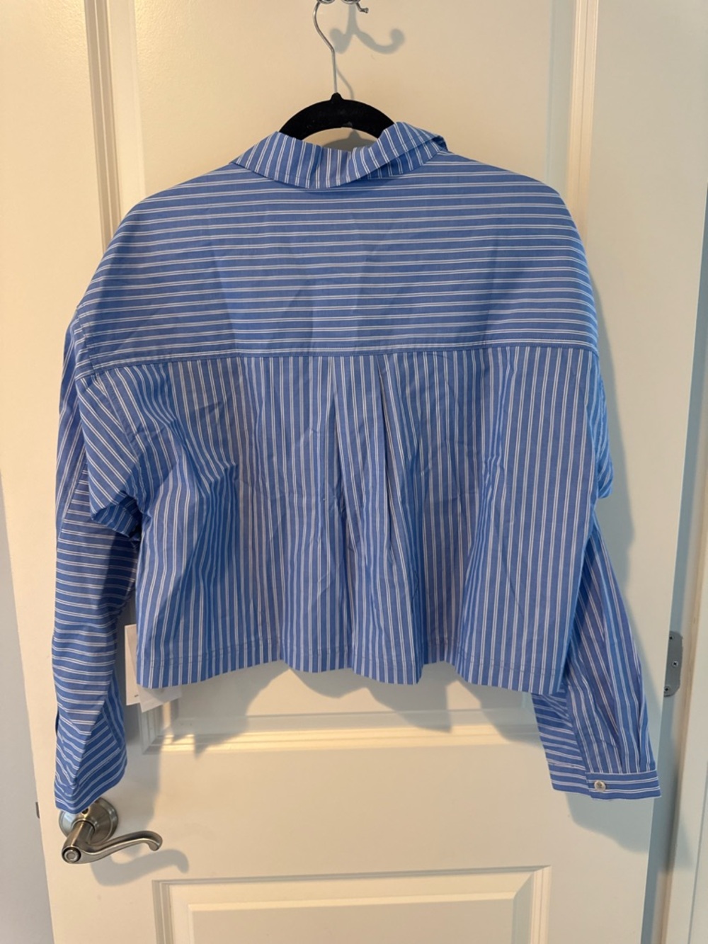 NWT Apiece Apart Cropped Kava Blue & White Striped Top | M - Picture 8 of 8